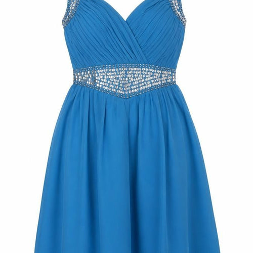 Little Mistress Womens Blue Polyester Fit & Flare Size 10 Sweetheart Zip - Cut Out Back Detail