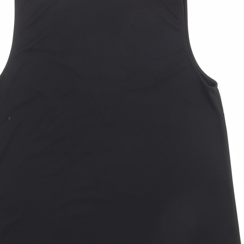 H&M Womens Black Polyester Basic Blouse Size M V-Neck - Lace Trim