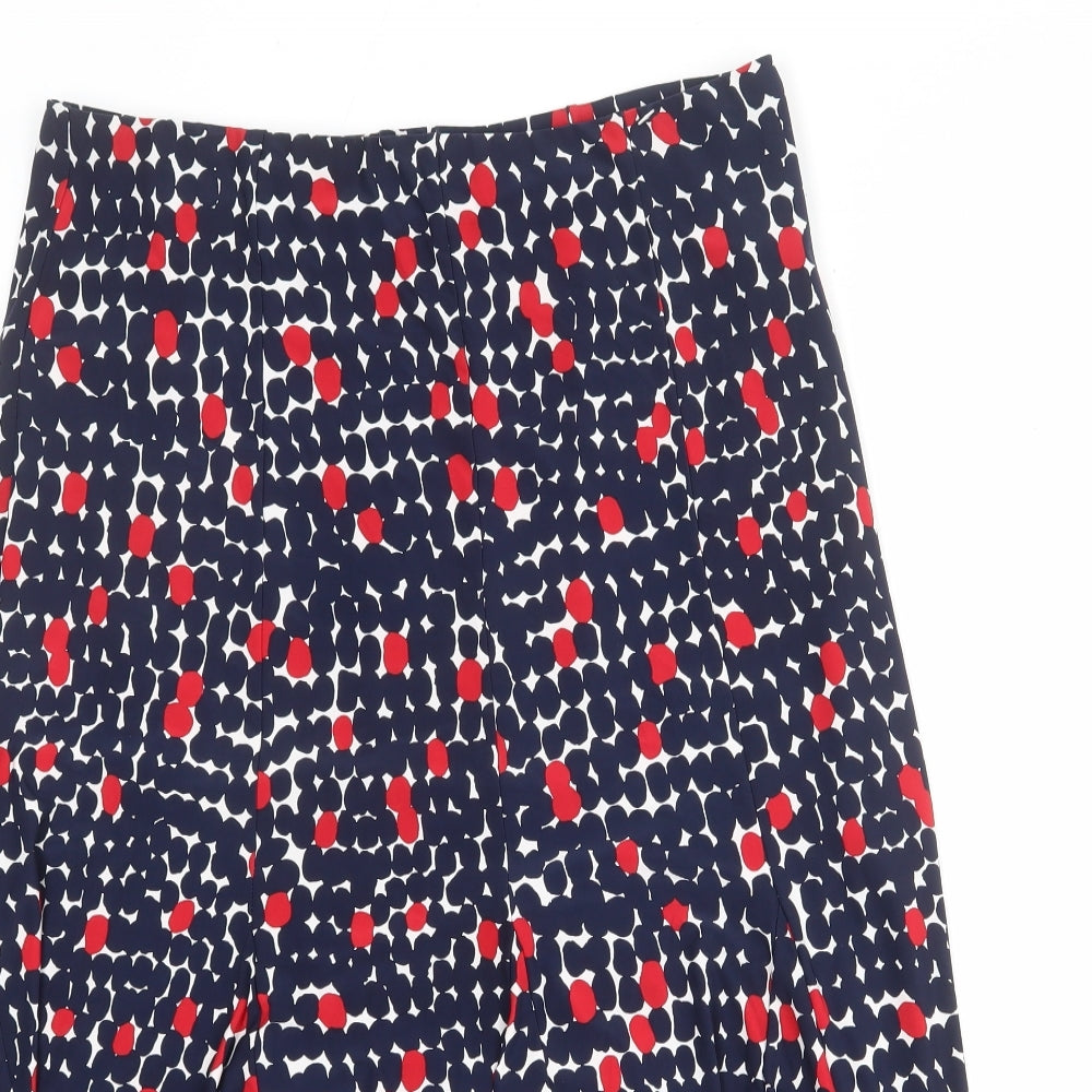 CC Womens Blue Geometric Polyester Swing Skirt Size L