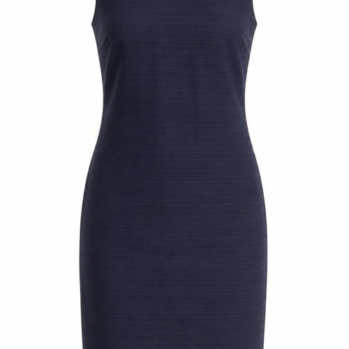 NEXT Womens Blue Striped Polyester Pencil Dress Size 12 Boat Neck Zip