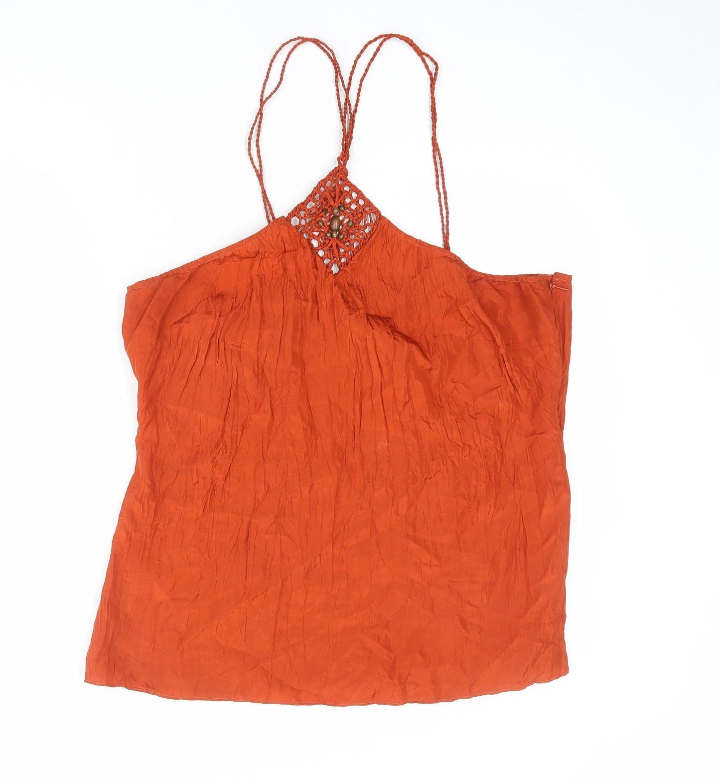 Wallis Womens Orange Silk Basic Tank Size 16 Halter