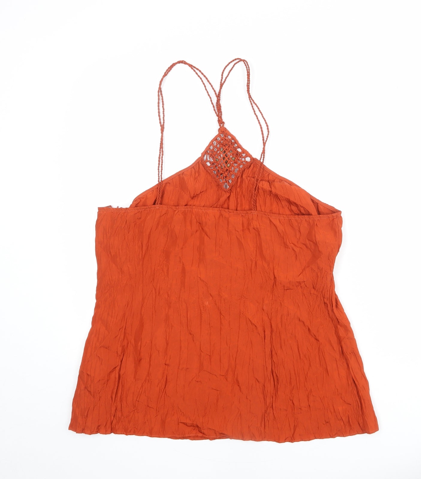 Wallis Womens Orange Silk Basic Tank Size 16 Halter