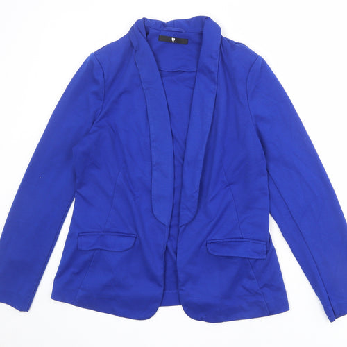 Very Womens Blue Polyester Jacket Blazer Size 14