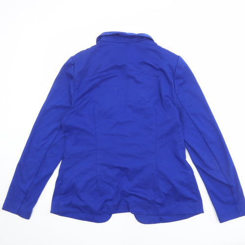 Very Womens Blue Polyester Jacket Blazer Size 14