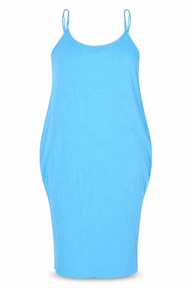 ASOS Womens Blue Viscose Slip Dress Size 12 Scoop Neck Pullover
