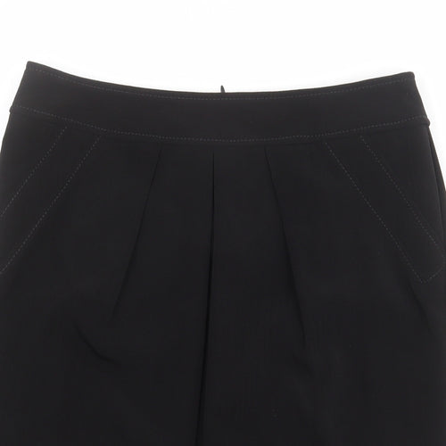 Marks and Spencer Womens Black Polyester A-Line Skirt Size 14 Zip