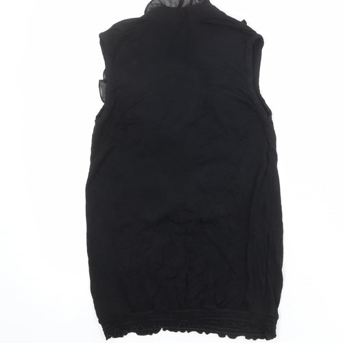 New Look Womens Black Viscose Basic Blouse Size 6 V-Neck