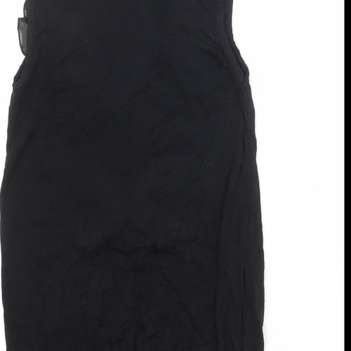 New Look Womens Black Viscose Basic Blouse Size 6 V-Neck