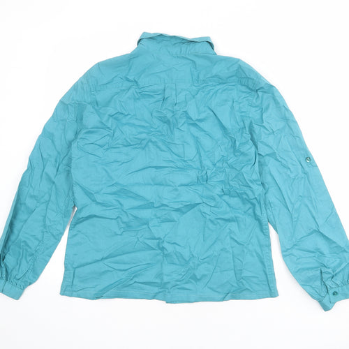 Gap Womens Blue Polyester Basic Button-Up Size S Collared