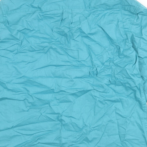 Gap Womens Blue Polyester Basic Button-Up Size S Collared