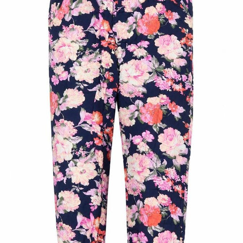 Parisian Womens Multicoloured Floral Viscose Jogger Trousers Size 12 L23 in Regular Drawstring