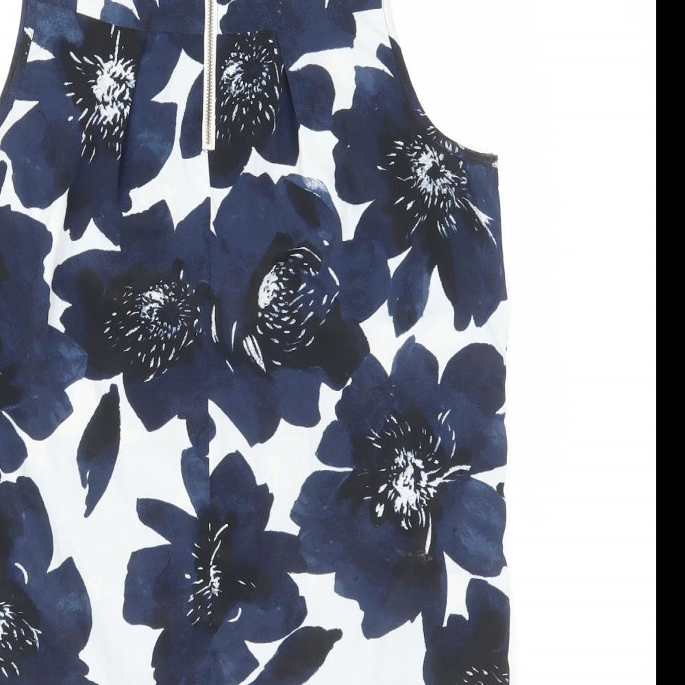 NEXT Womens Multicoloured Floral Polyester Basic Blouse Size 12 Mock Neck