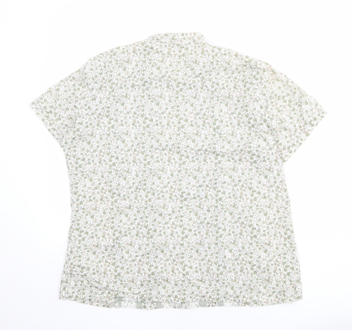 Bonmarché Womens Multicoloured Floral 100% Cotton Basic Button-Up Size 14 V-Neck