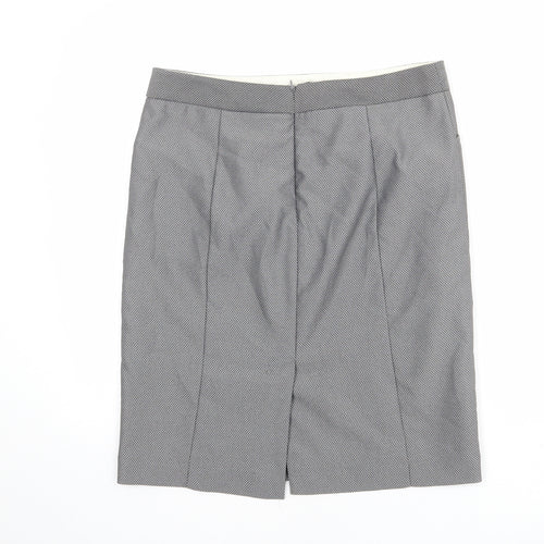 NEXT Womens Grey Geometric Polyester Straight & Pencil Skirt Size 12 Zip