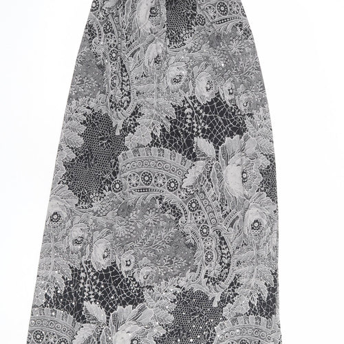 New Look Womens Grey Paisley Polyester Maxi Size 8 Square Neck Pullover - Strapless