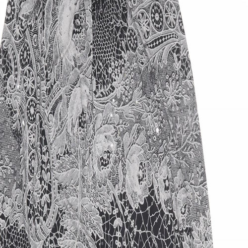 New Look Womens Grey Paisley Polyester Maxi Size 8 Square Neck Pullover - Strapless