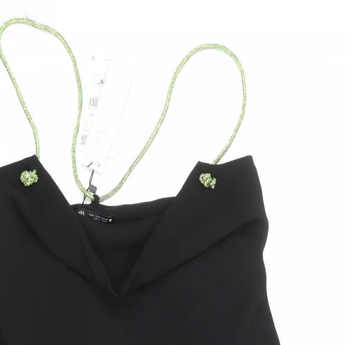 Zara Womens Black Polyester Mini Size M Cowl Neck Pullover