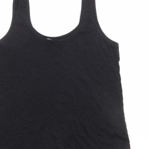 ASOS Womens Black Cotton Basic Tank Size 12 Round Neck