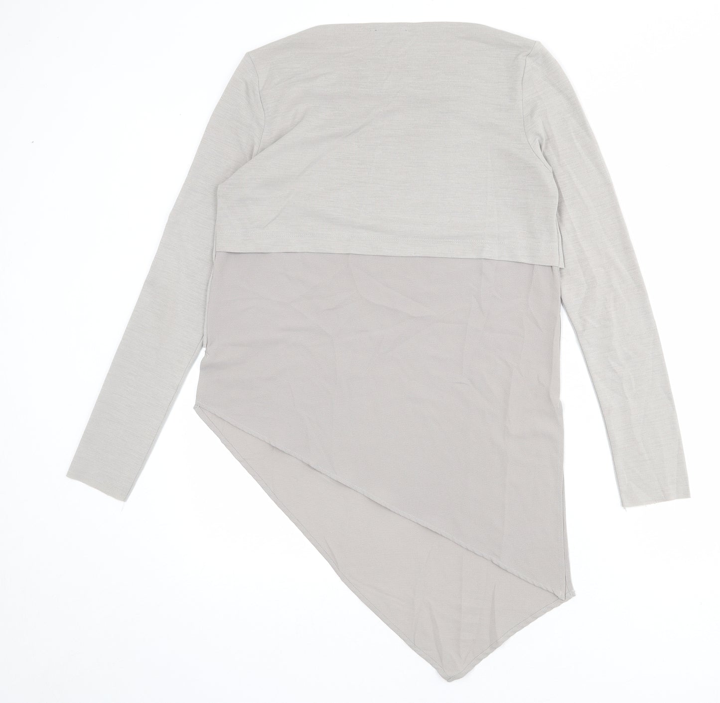 Zara Womens Grey Polyester Basic T-Shirt Size M Boat Neck