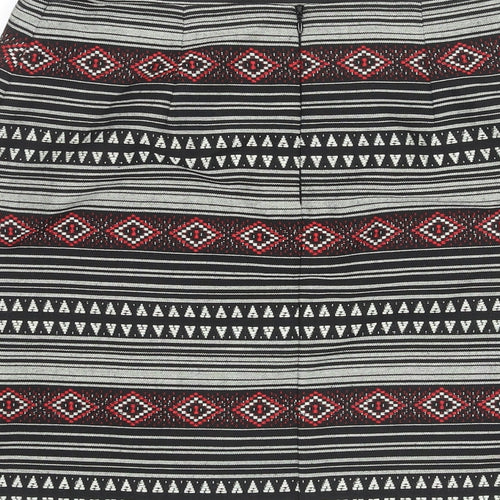 Marks and Spencer Womens Multicoloured Geometric Polyester A-Line Skirt Size 10 Zip