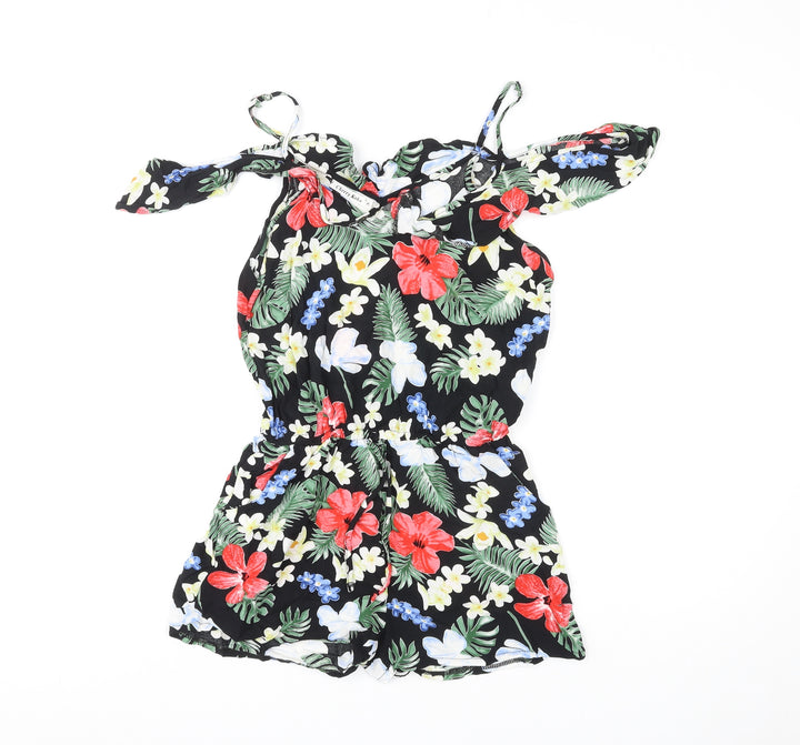 Cherry Koko Womens Multicoloured Floral Polyester Playsuit One-Piece Size S L3 in Pullover