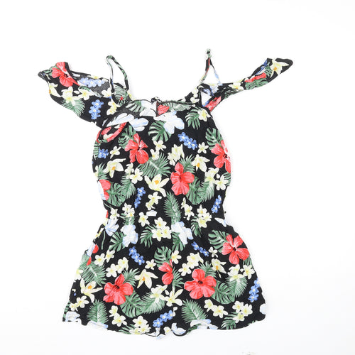 Cherry Koko Womens Multicoloured Floral Polyester Playsuit One-Piece Size S L3 in Pullover