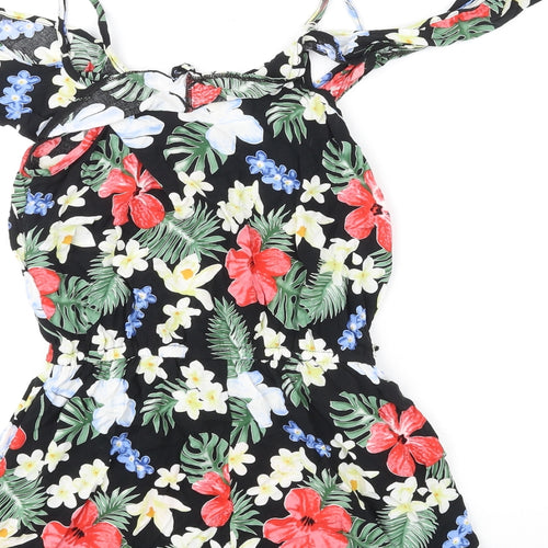 Cherry Koko Womens Multicoloured Floral Polyester Playsuit One-Piece Size S L3 in Pullover