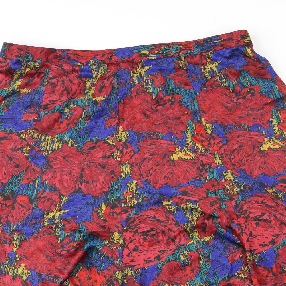 Windsmoor Womens Multicoloured Floral Polyester Swing Skirt Size 18 Zip