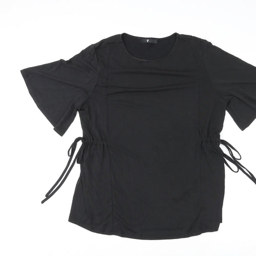 Very Womens Black Modal Basic T-Shirt Size 14 Round Neck