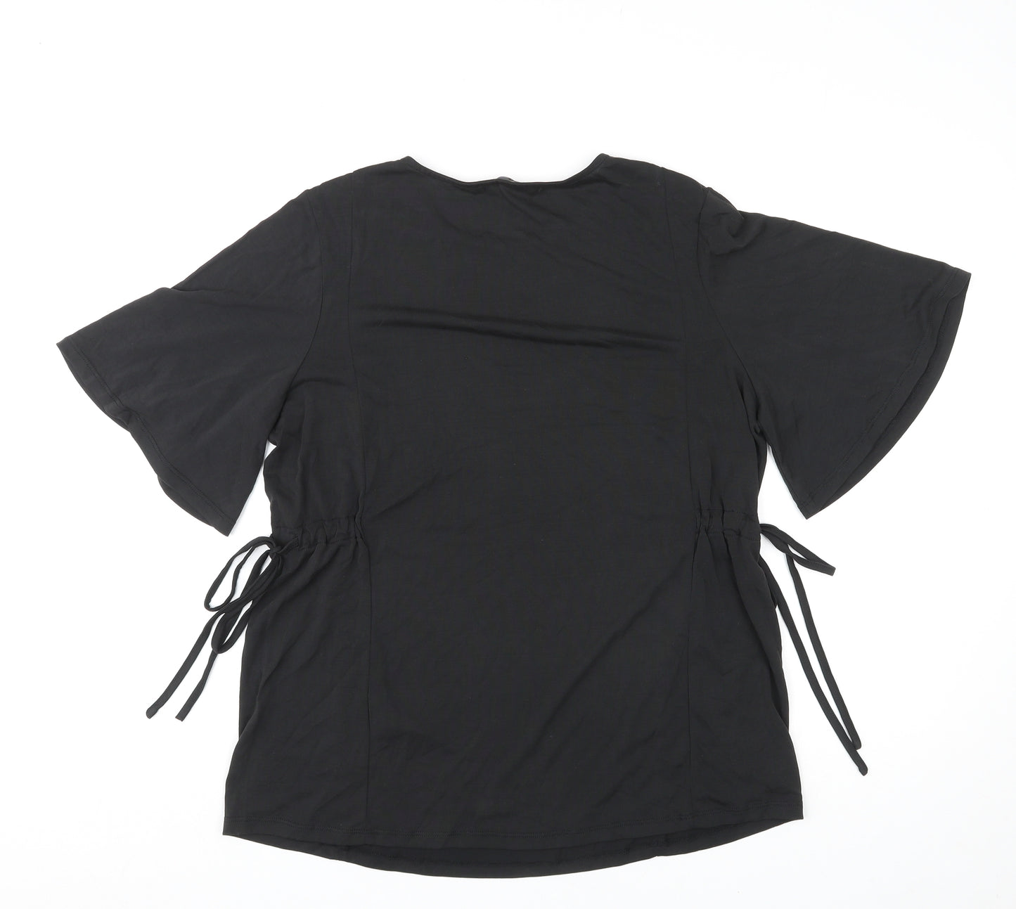 Very Womens Black Modal Basic T-Shirt Size 14 Round Neck