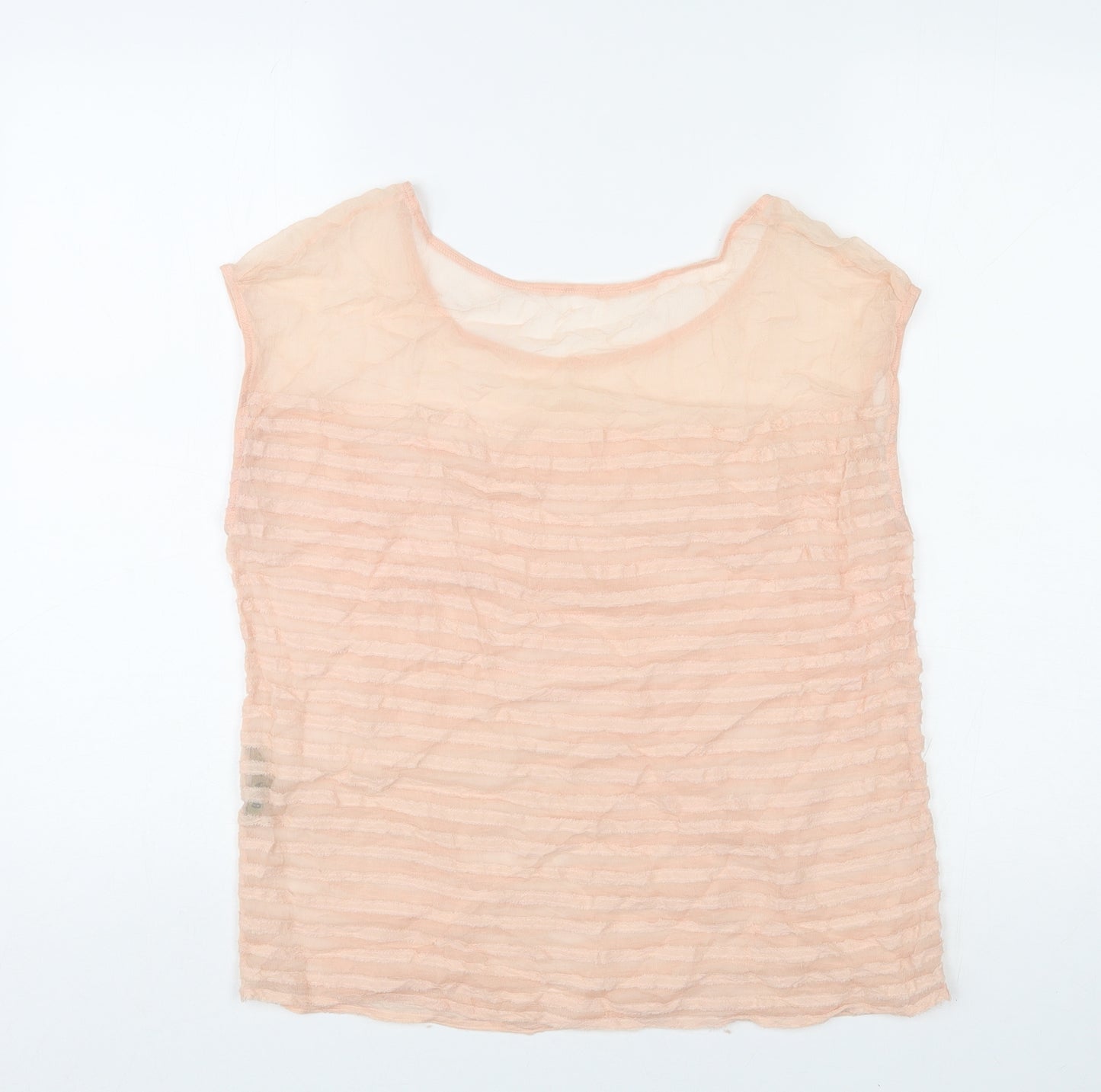 Biasa Womens Pink Polyester Basic T-Shirt Size S Round Neck