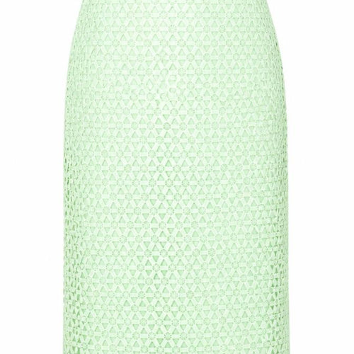 Zara Womens Green Geometric Cotton A-Line Skirt Size S Zip
