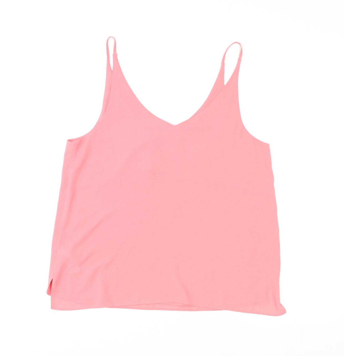 Topshop Womens Pink Polyester Camisole Tank Size 12 V-Neck