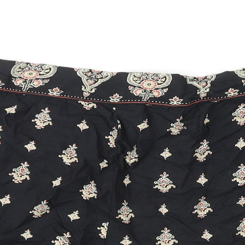Select Womens Black Geometric Viscose Bermuda Shorts Size 16 L3 in Regular