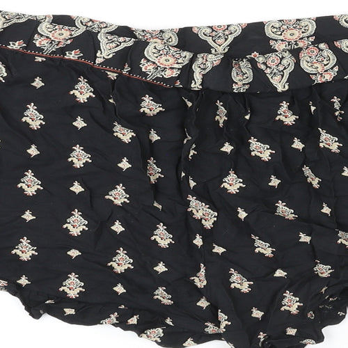Select Womens Black Geometric Viscose Bermuda Shorts Size 16 L3 in Regular