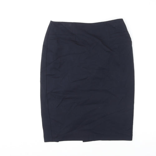 Marks and Spencer Womens Blue Polyester Straight & Pencil Skirt Size 10 Zip