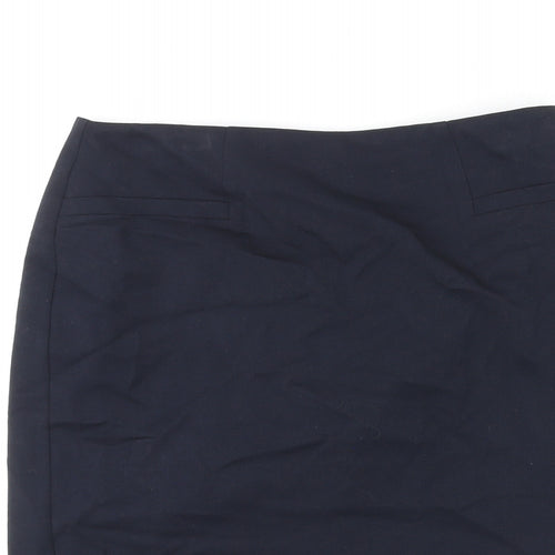 Marks and Spencer Womens Blue Polyester Straight & Pencil Skirt Size 10 Zip