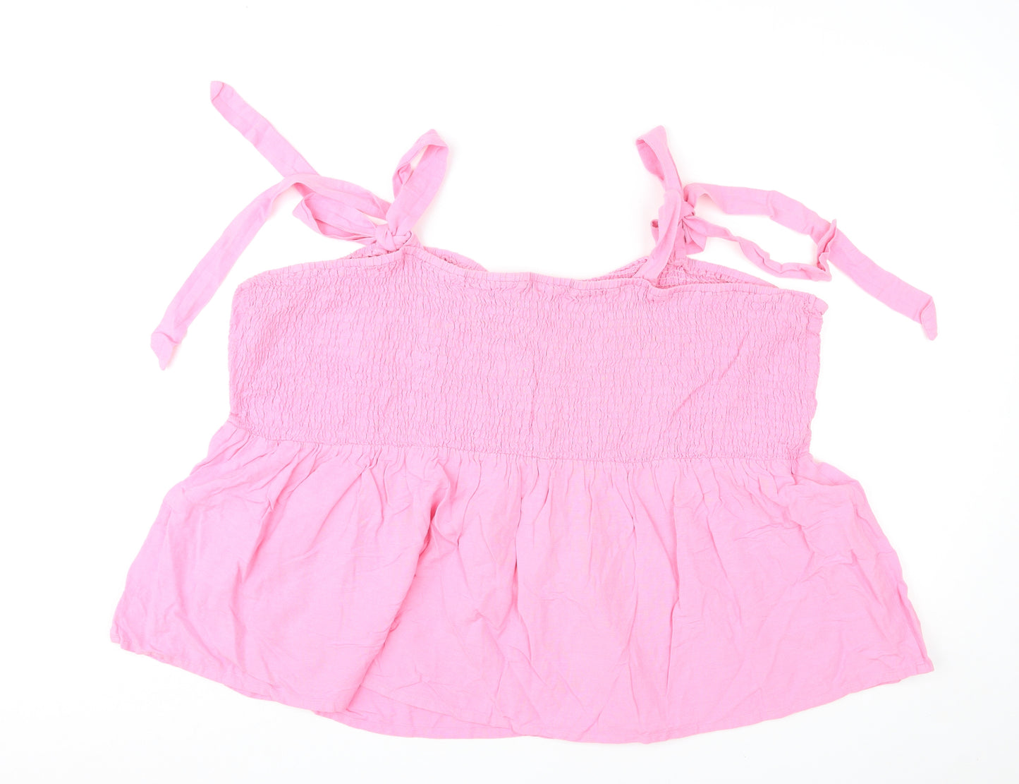Simply Be Womens Pink Viscose Camisole Tank Size 32 Square Neck - Shirred