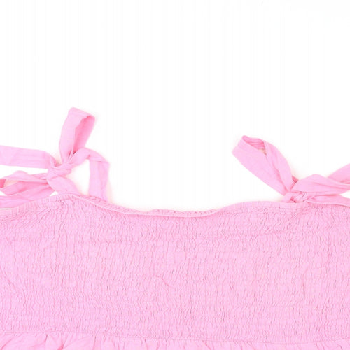 Simply Be Womens Pink Viscose Camisole Tank Size 32 Square Neck - Shirred
