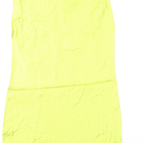 Zara Womens Green Viscose Mini Size S Boat Neck Pullover - Slash Neck