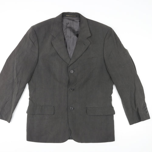 St Michael Mens Grey Linen Jacket Suit Jacket Size 38 Regular