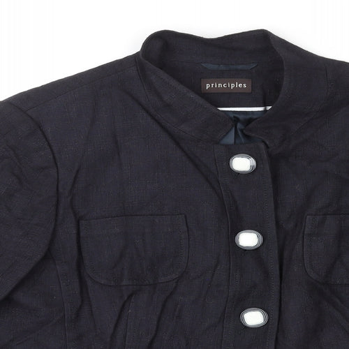 Principles Womens Black Jacket Blazer Size 20 Button