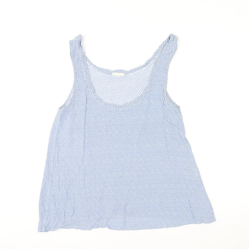 American Vintage Womens Blue Geometric Viscose Basic Tank Size M Scoop Neck