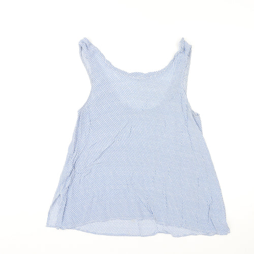 American Vintage Womens Blue Geometric Viscose Basic Tank Size M Scoop Neck