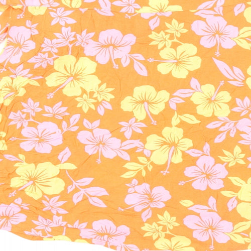 Divided by H&M Womens Multicoloured Floral Viscose Wrap Skirt Size 6 Button