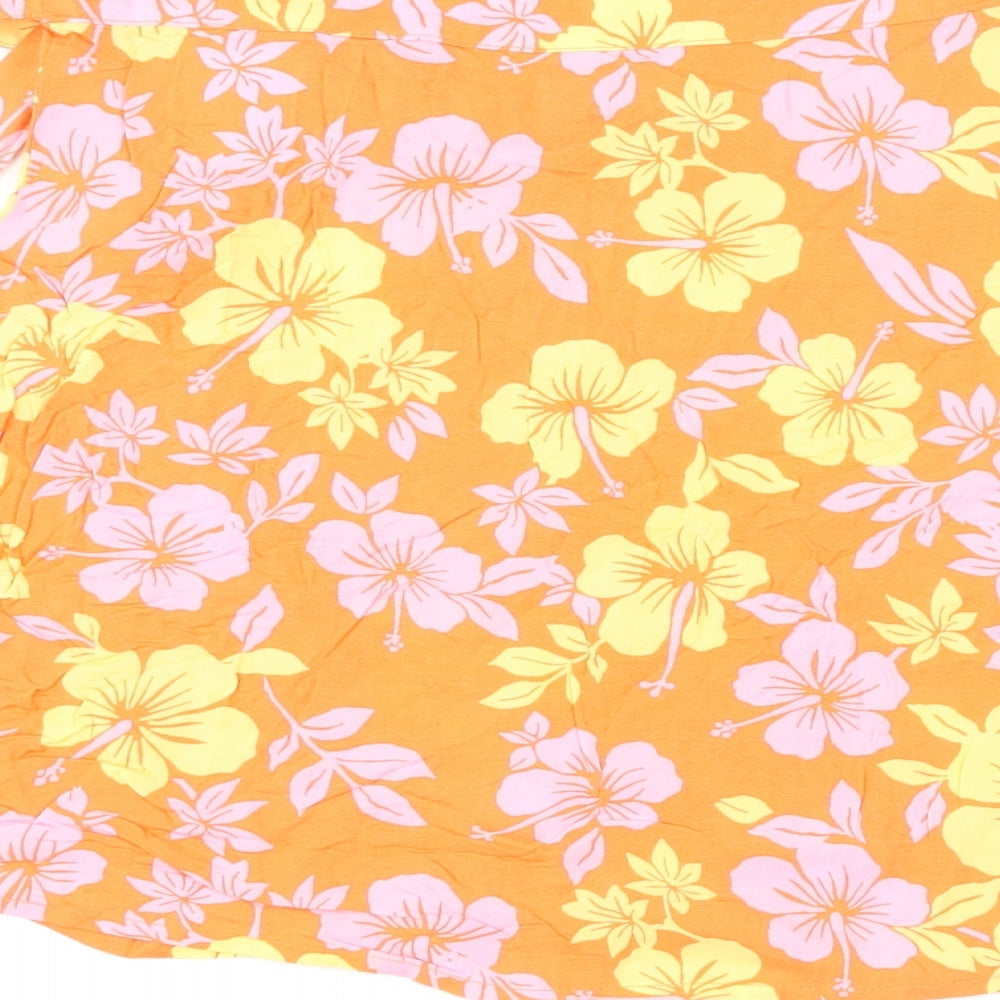 Divided by H&M Womens Multicoloured Floral Viscose Wrap Skirt Size 6 Button