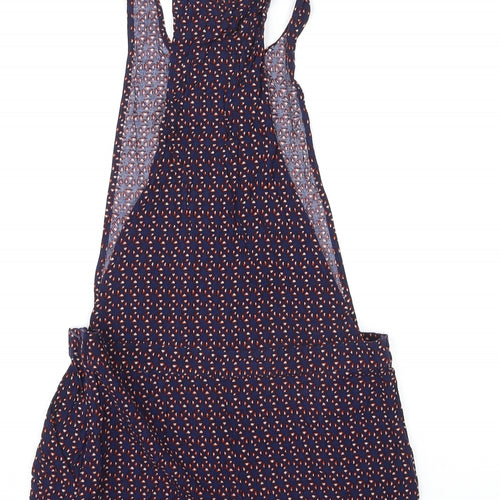 NEXT Womens Multicoloured Geometric Viscose Dungaree One-Piece Size 10 L3 in Button