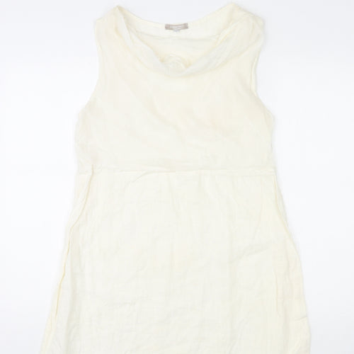 Carina Ricci Womens Ivory Polyester Shift Size M Cowl Neck Pullover
