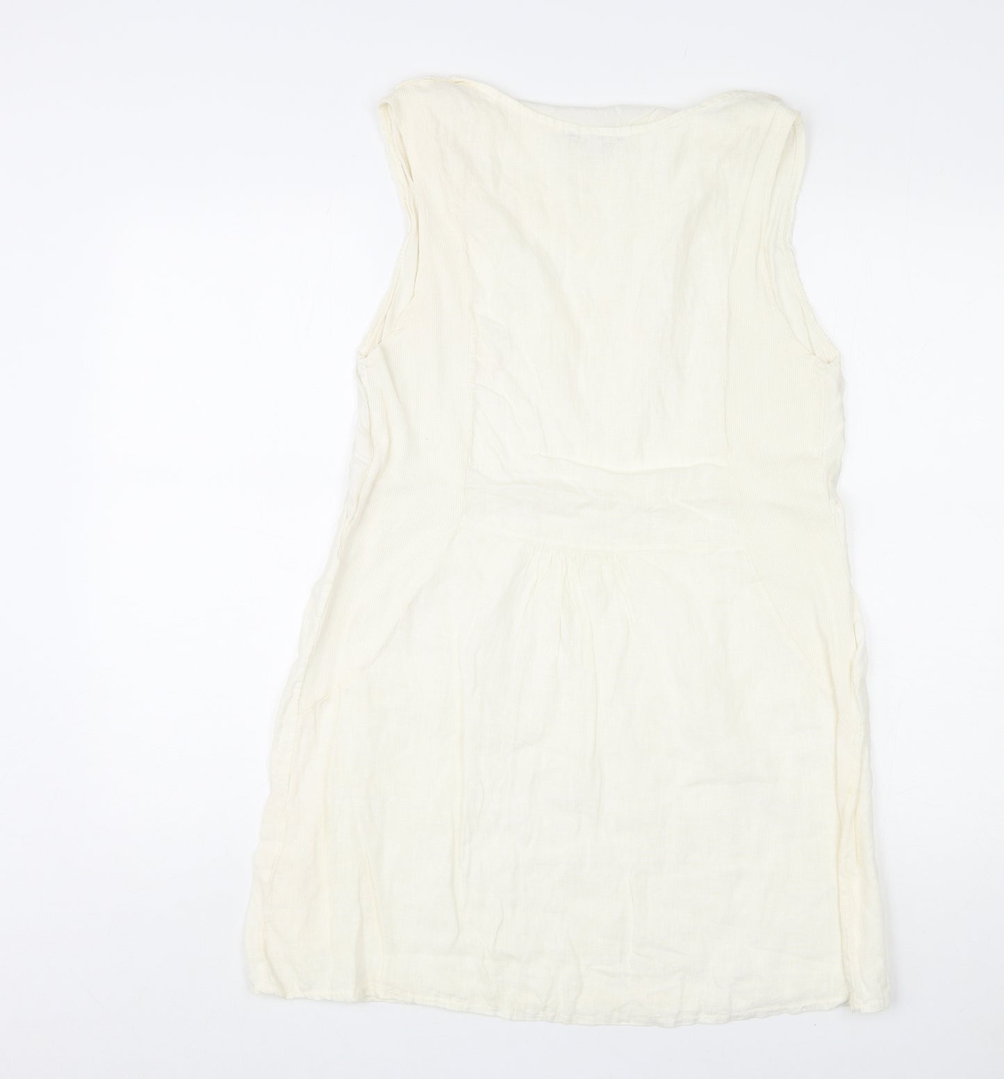 Carina Ricci Womens Ivory Polyester Shift Size M Cowl Neck Pullover