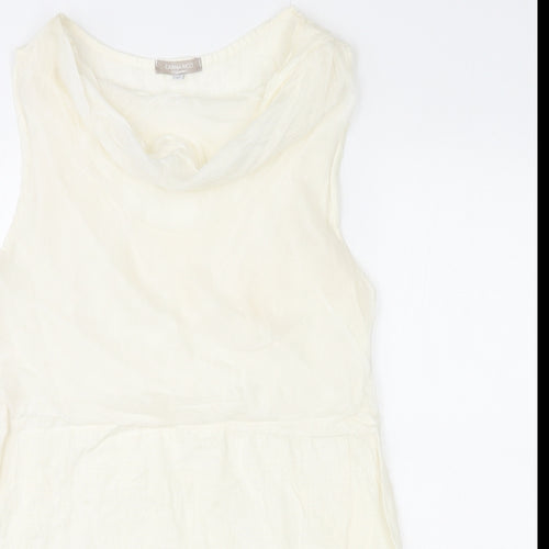 Carina Ricci Womens Ivory Polyester Shift Size M Cowl Neck Pullover